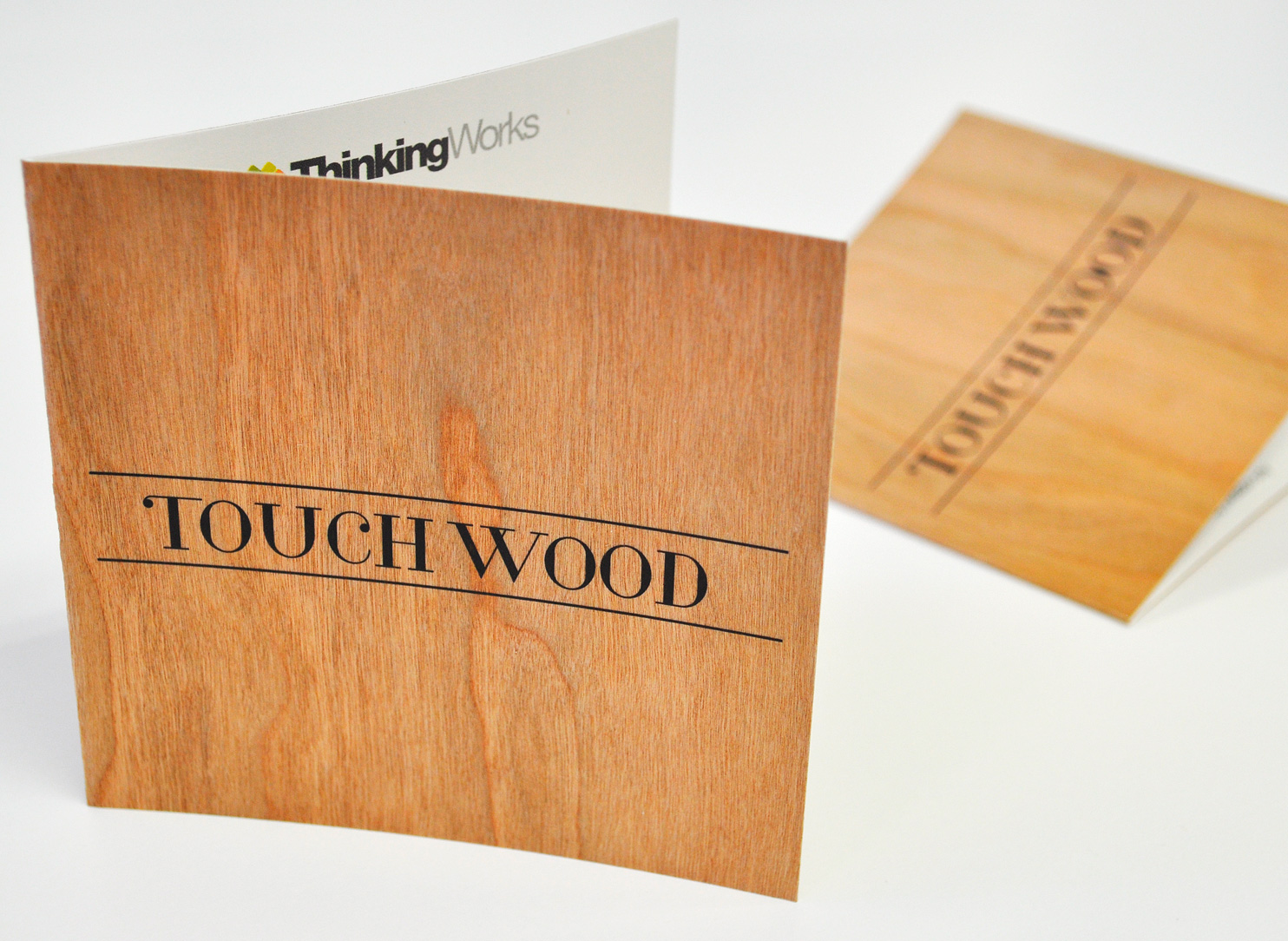 wood printed invitation